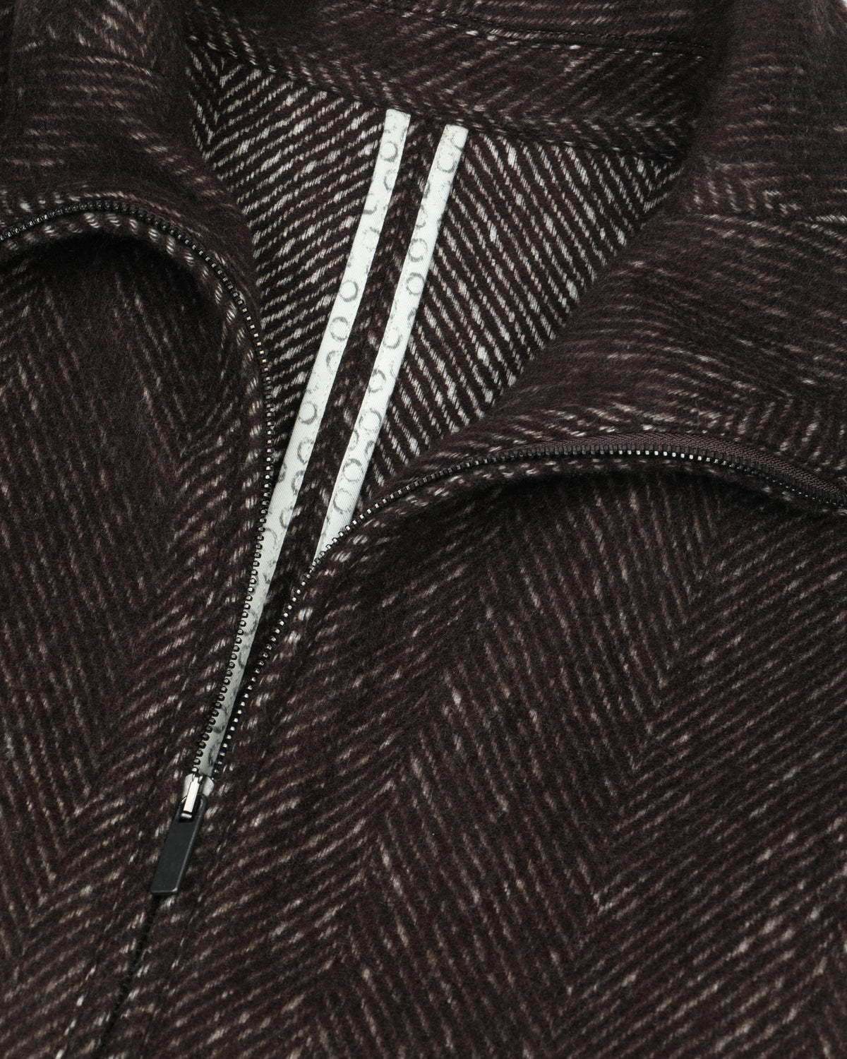Giacca Arden in misto cashmere cotone fantasia chevron. Marrone - Moro