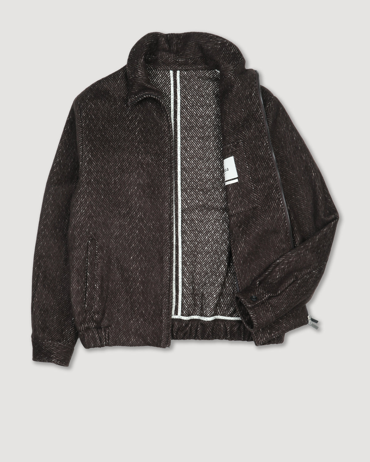 Giacca Arden in misto cashmere cotone fantasia chevron. Marrone - Moro