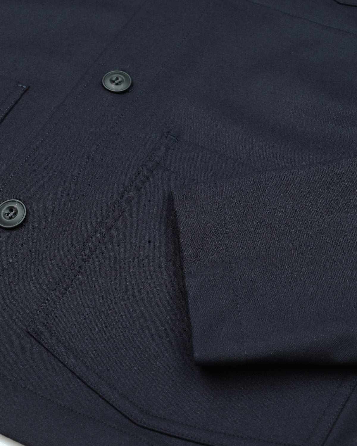 Work jacket Pablo in flanella di lana stretch. Blu - Navy